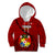 Custom Tonga Rugby Kid Hoodie Tongan Ngatu Pattern Black Version LT01 Red - Polynesian Pride