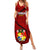 Custom Tonga Rugby Summer Maxi Dress Tongan Ngatu Pattern Black Version LT01 Women Red - Polynesian Pride