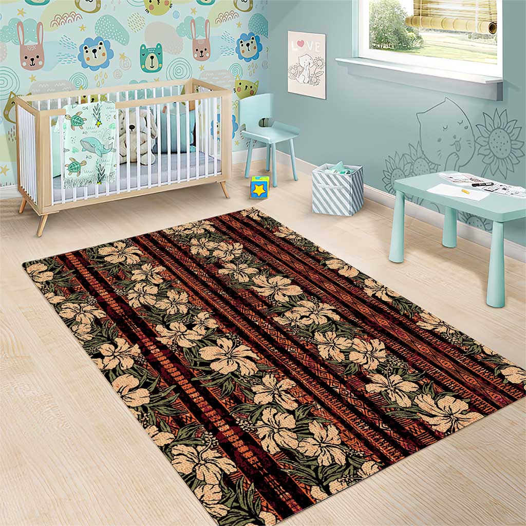 Hawaii Hibiscus Area Rug Retro Style LT01 - Polynesian Pride