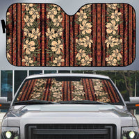 Hawaii Hibiscus Auto Sun Shade Retro Style LT01 Brown - Polynesian Pride