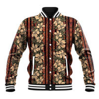 Hawaii Hibiscus Baseball Jacket Retro Style LT01 Unisex Brown - Polynesian Pride