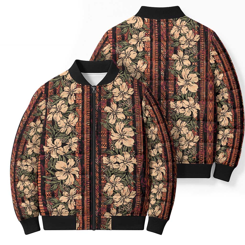 Hawaii Hibiscus Bomber Puffer Jacket Retro Style LT01 - Polynesian Pride
