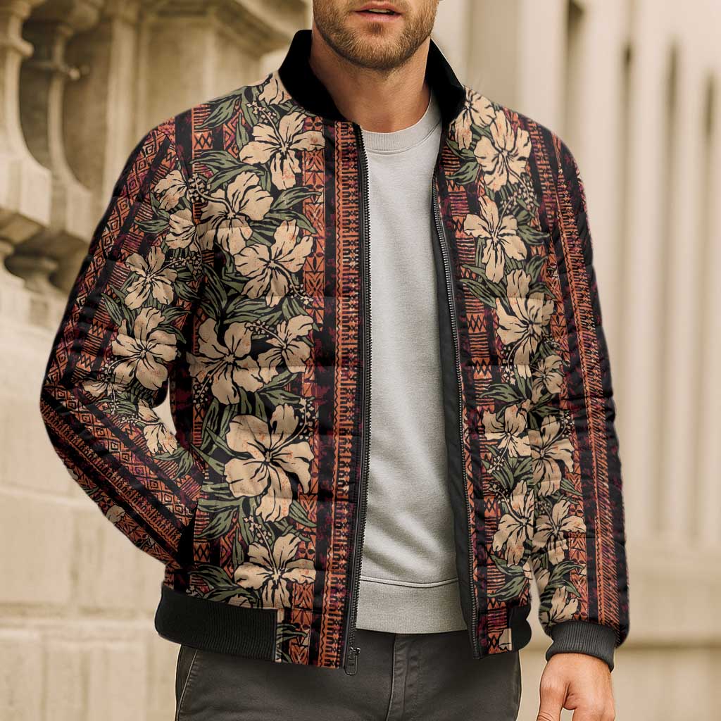 Hawaii Hibiscus Bomber Puffer Jacket Retro Style LT01 - Polynesian Pride