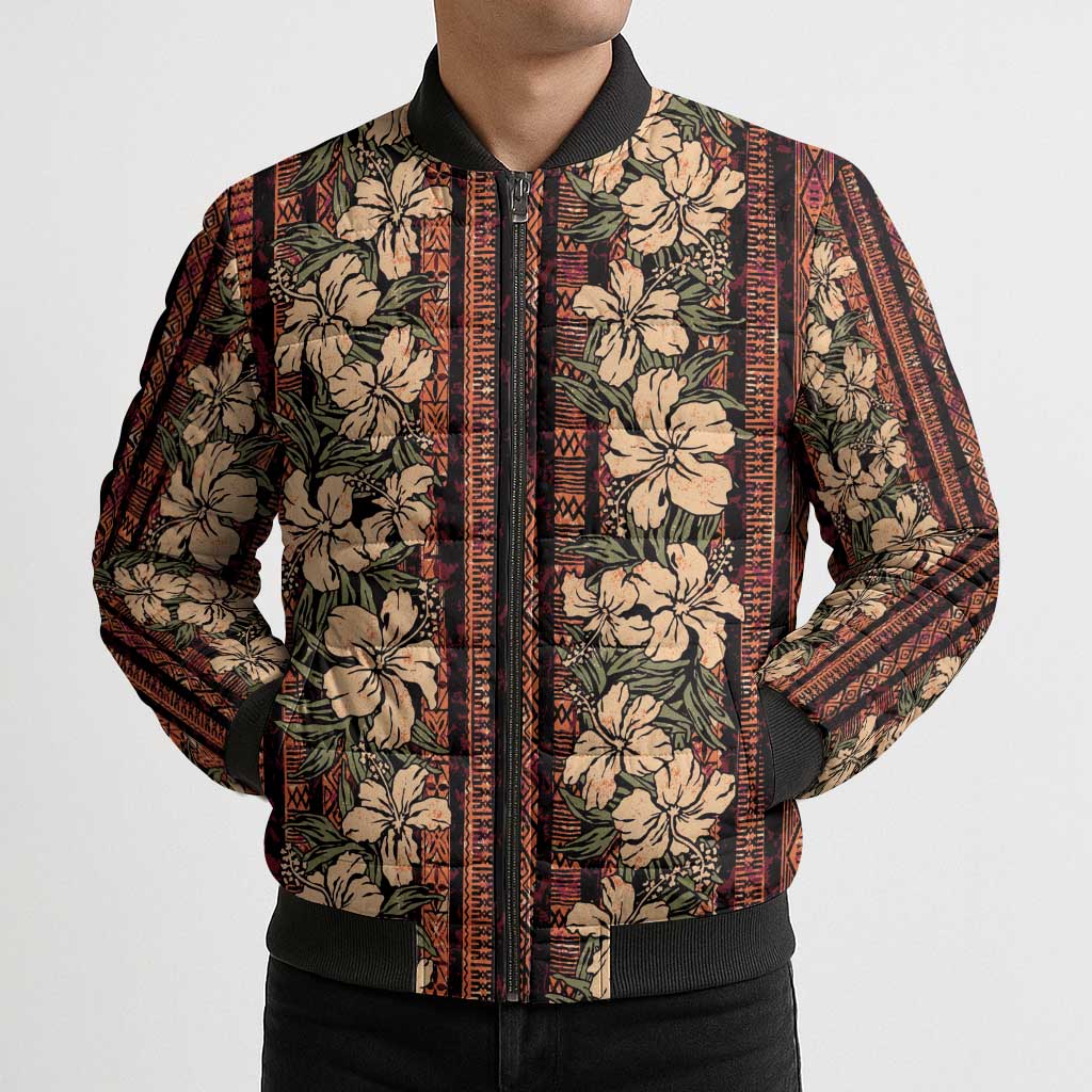Hawaii Hibiscus Bomber Puffer Jacket Retro Style LT01 - Polynesian Pride