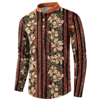 Hawaii Hibiscus Button Sweatshirt Retro Style LT01 - Polynesian Pride
