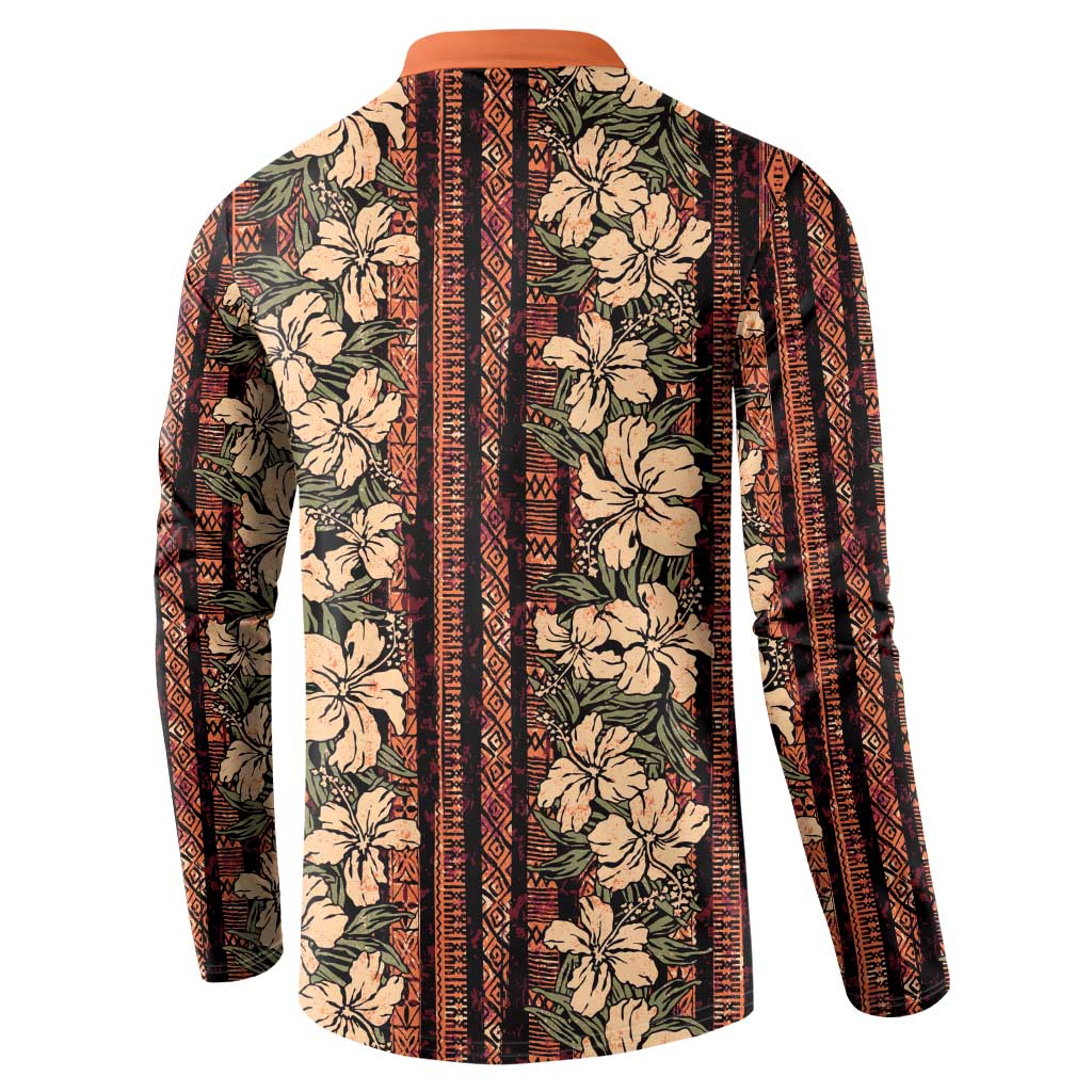 Hawaii Hibiscus Button Sweatshirt Retro Style LT01 - Polynesian Pride