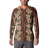 Hawaii Hibiscus Button Sweatshirt Retro Style LT01 - Polynesian Pride