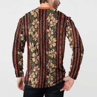 Hawaii Hibiscus Button Sweatshirt Retro Style LT01 - Polynesian Pride
