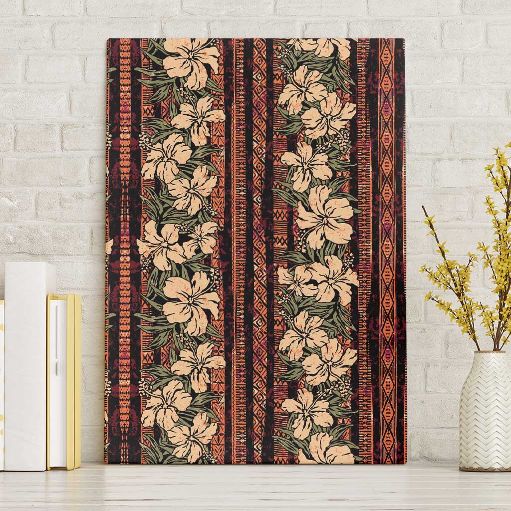 Hawaii Hibiscus Canvas Wall Art Retro Style LT01 Without Frame Brown - Polynesian Pride