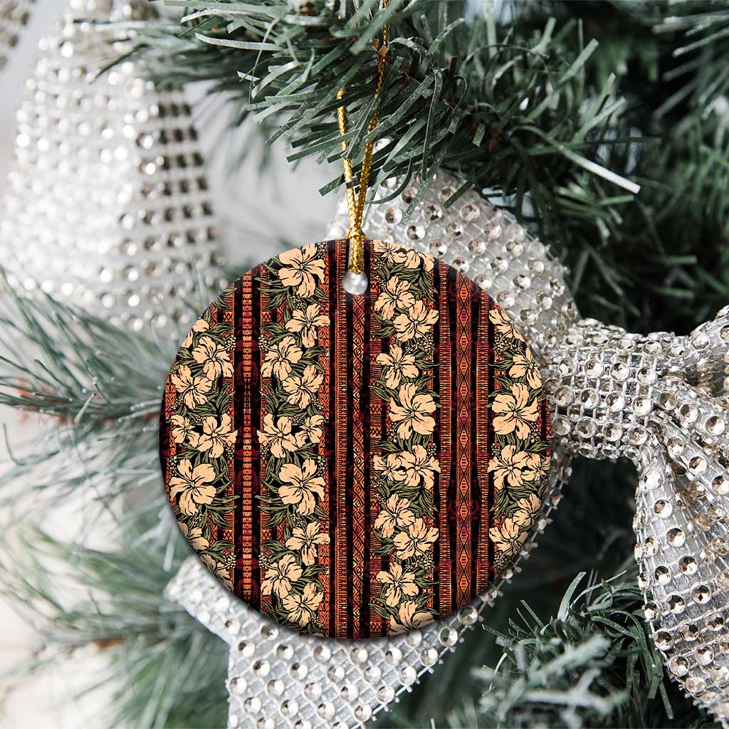 Hawaii Hibiscus Ceramic Ornament Retro Style LT01 - Polynesian Pride