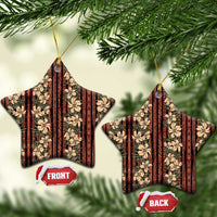 Hawaii Hibiscus Ceramic Ornament Retro Style LT01 Star Brown - Polynesian Pride