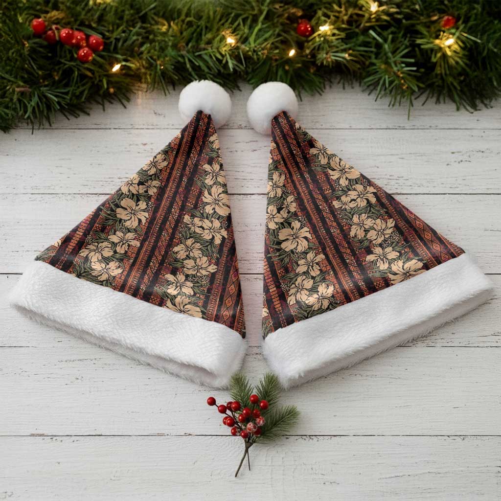 Hawaii Hibiscus Christmas Santa Hat Retro Style LT01 - Polynesian Pride