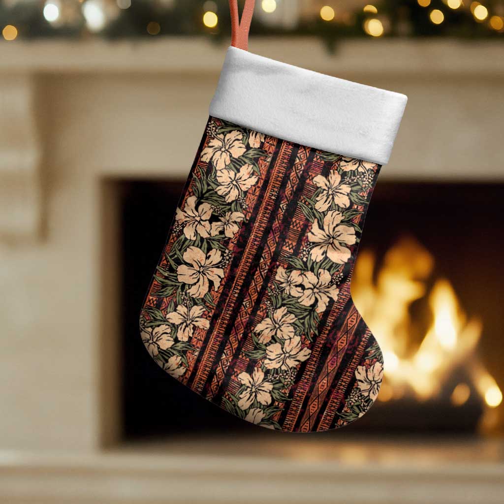 Hawaii Hibiscus Christmas Stocking Retro Style LT01 Set of 2 Brown - Polynesian Pride