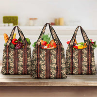 Hawaii Hibiscus Grocery Bag Retro Style LT01 3-pack One Size Brown - Polynesian Pride