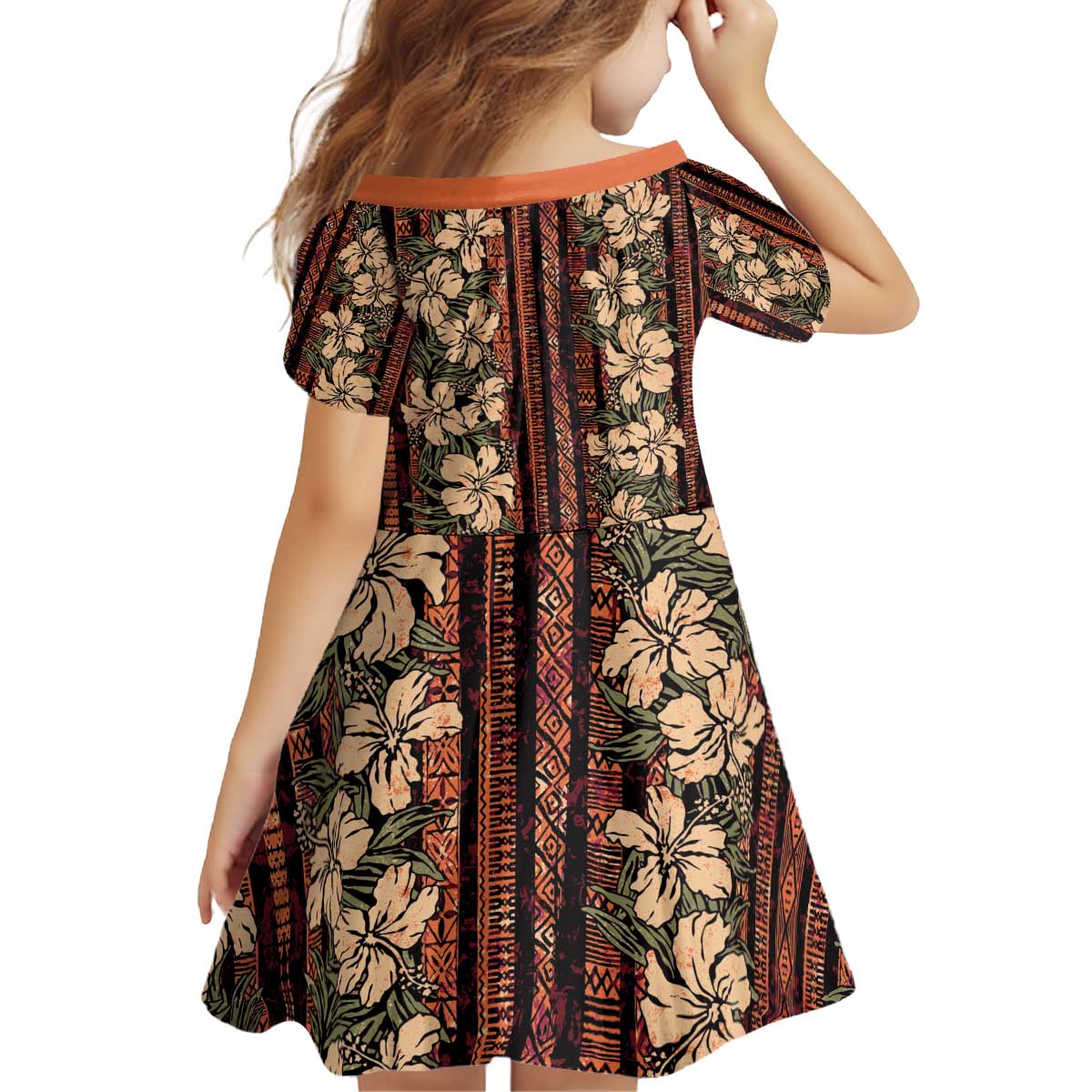 Hawaii Hibiscus Kid Short Sleeve Dress Retro Style LT01 - Polynesian Pride