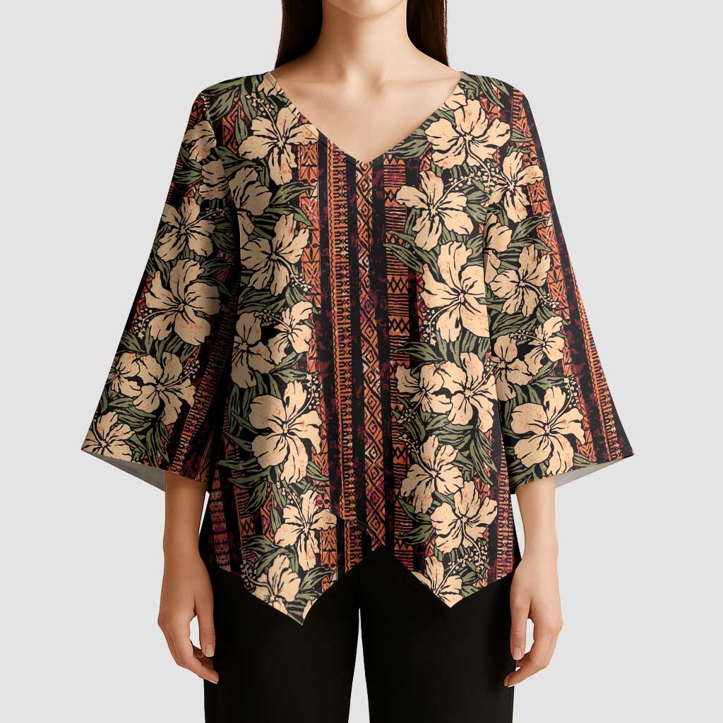 Hawaii Hibiscus Kimono Sleeve Blouse Retro Style LT01 - Polynesian Pride