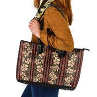 Hawaii Hibiscus Leather Tote Bag Retro Style LT01 Brown - Polynesian Pride