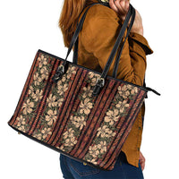 Hawaii Hibiscus Leather Tote Bag Retro Style LT01 - Polynesian Pride