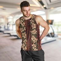 Hawaii Hibiscus Men Tank Top Retro Style LT01 Brown - Polynesian Pride
