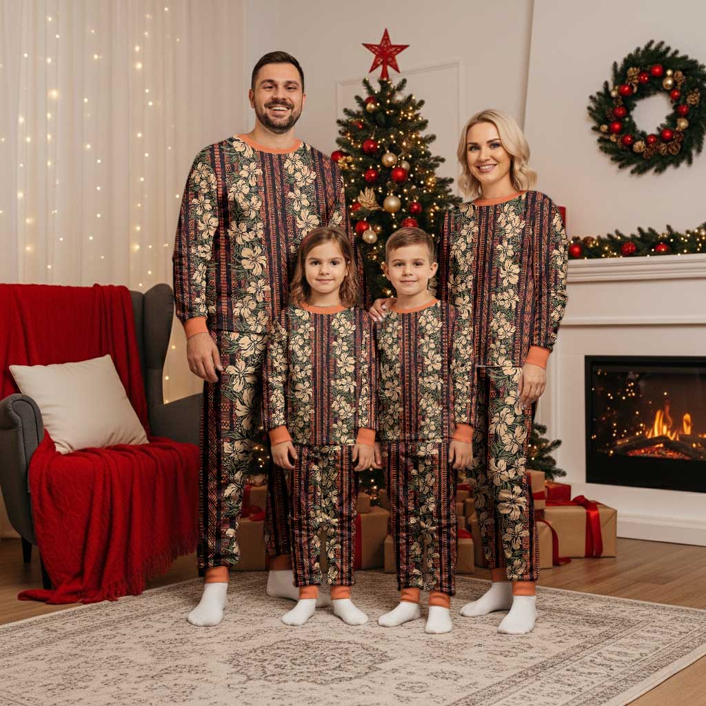 Hawaii Hibiscus Christmas Pajama Set Retro Style LT01 - Polynesian Pride