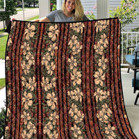 Hawaii Hibiscus Quilt Retro Style LT01 Brown - Polynesian Pride