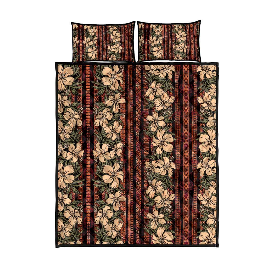 Hawaii Hibiscus Quilt Bed Set Retro Style LT01 - Polynesian Pride