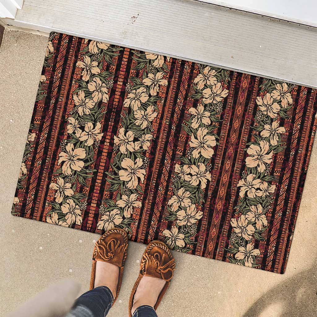 Hawaii Hibiscus Rubber Doormat Retro Style LT01 - Polynesian Pride