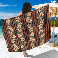 Hawaii Hibiscus Sarong Retro Style LT01 One Size 44 x 66 inches Brown - Polynesian Pride