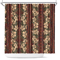 Hawaii Hibiscus Shower Curtain Retro Style LT01 Brown - Polynesian Pride