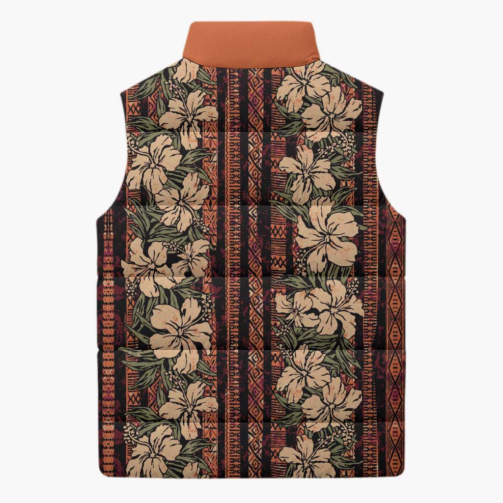 Hawaii Hibiscus Sleeveless Puffer Jacket Retro Style LT01 - Polynesian Pride