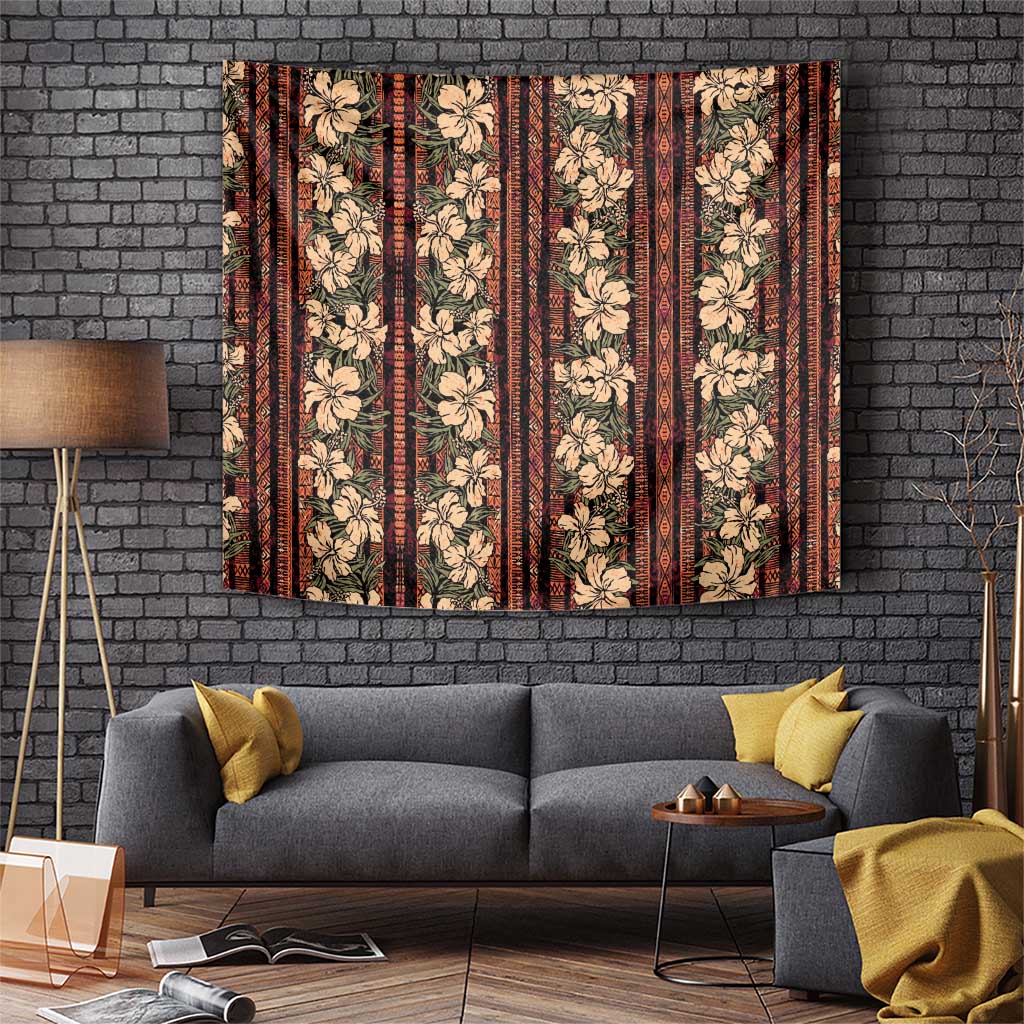 Hawaii Hibiscus Tapestry Retro Style LT01 Brown - Polynesian Pride