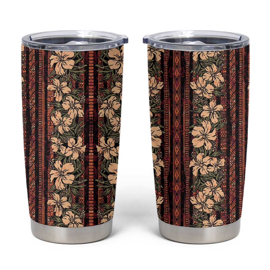 Hawaii Hibiscus Tumbler Cup Retro Style LT01 Brown - Polynesian Pride