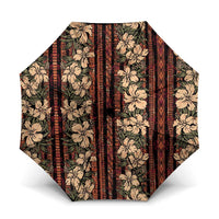 Hawaii Hibiscus Umbrella Retro Style LT01 One Size Folded 11.42 inch Opened Diameter 37.4 inch Brown - Polynesian Pride
