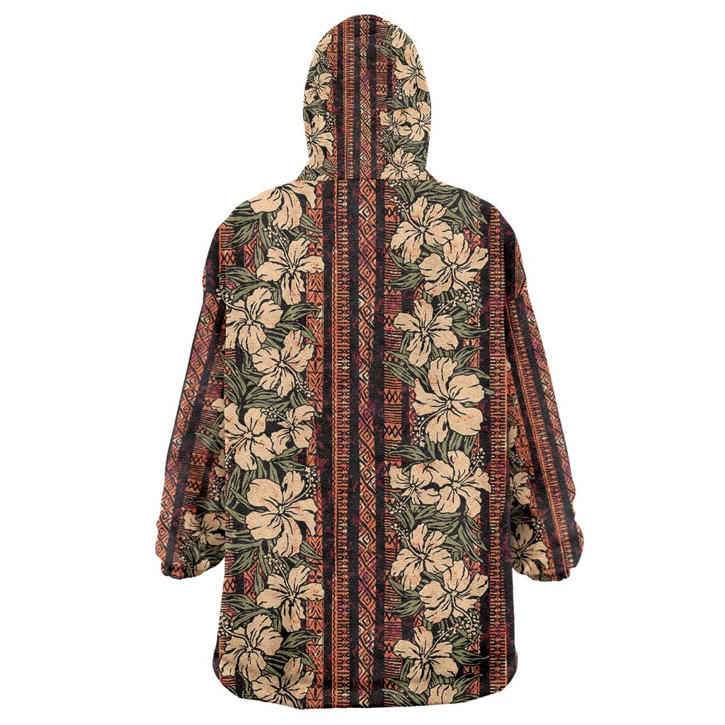 Hawaii Hibiscus Wearable Blanket Hoodie Retro Style LT01 - Polynesian Pride
