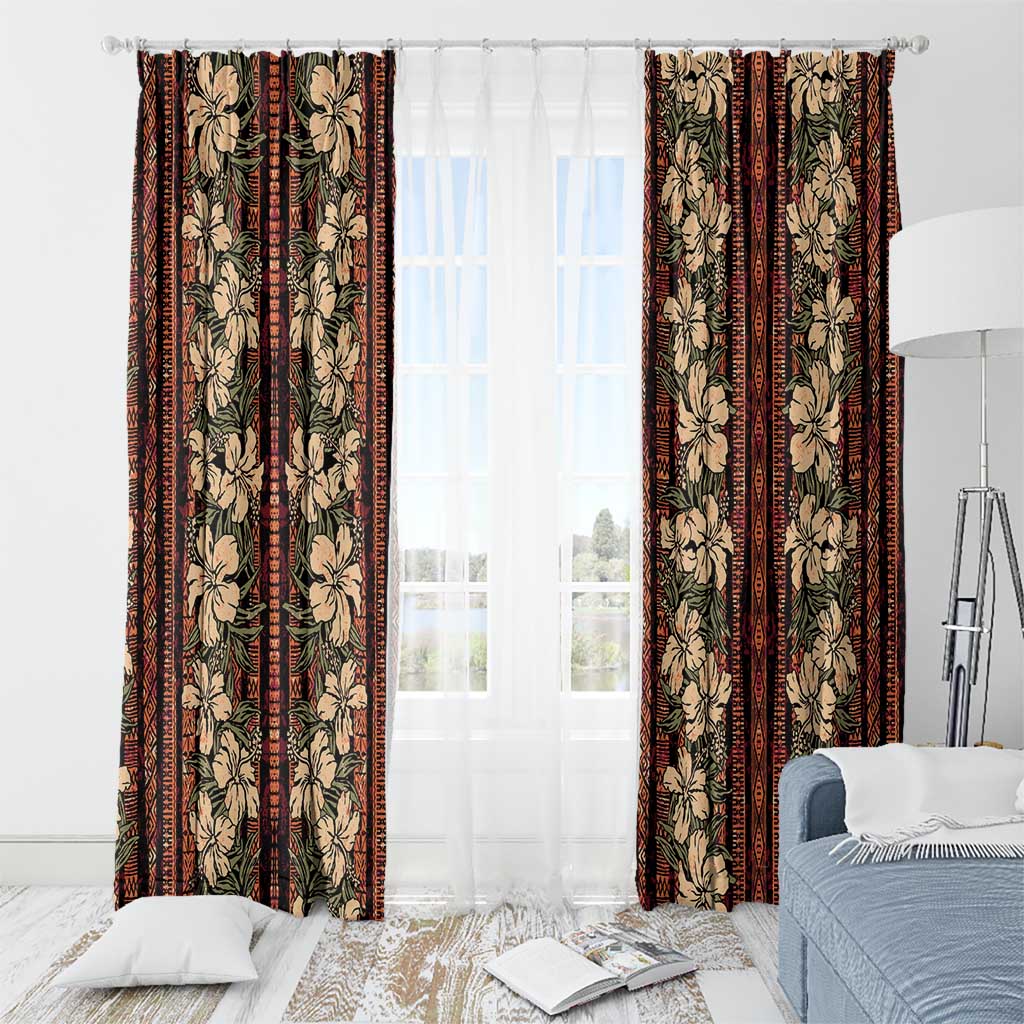Hawaii Hibiscus Window Curtain Retro Style LT01 - Polynesian Pride