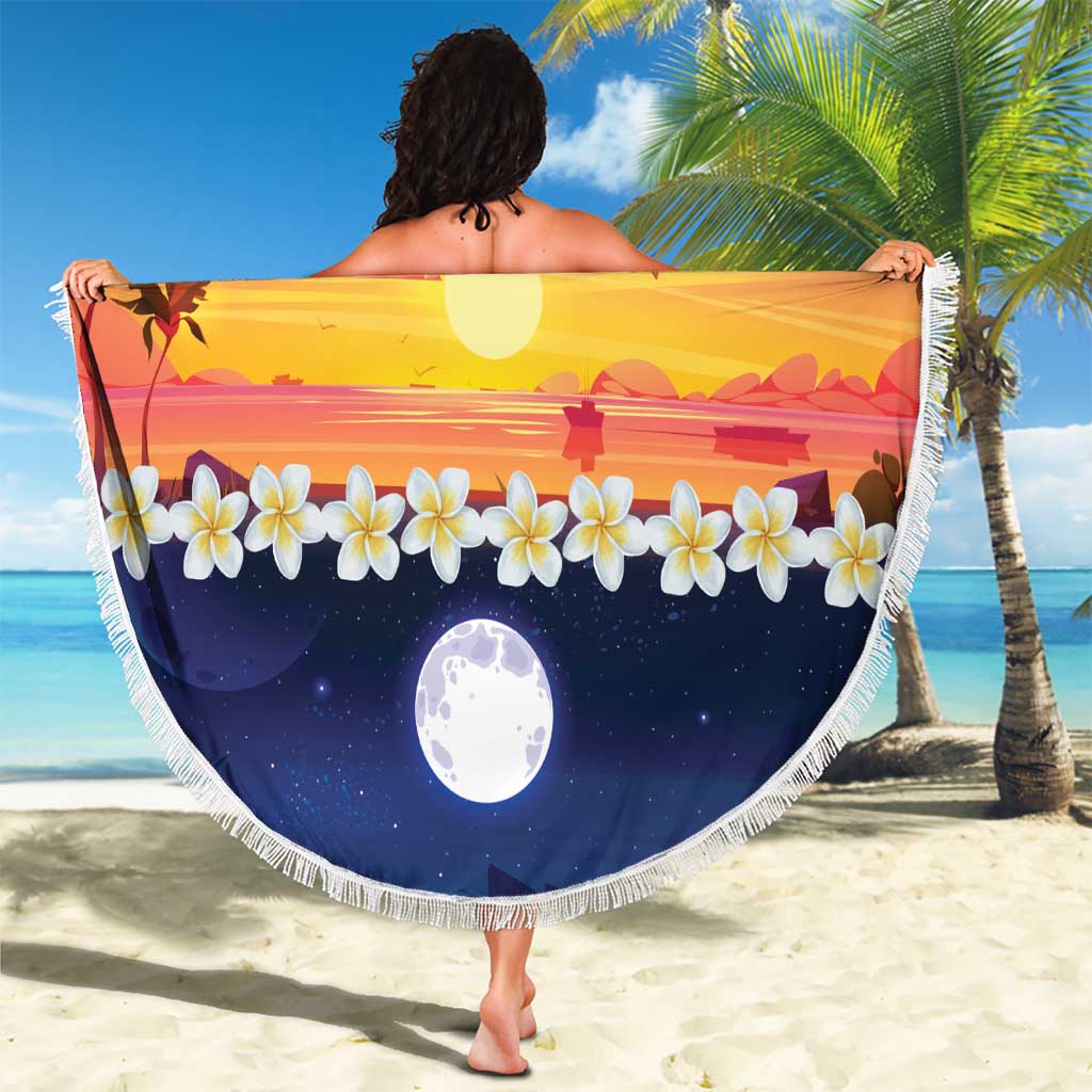 Hawaii Beach Landscape Time-Lapse Beach Blanket Tropical Plumeria Flowers LT01 - Polynesian Pride