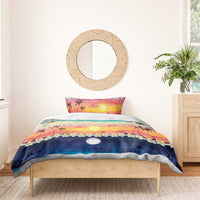 Hawaii Beach Landscape Time-Lapse Bedding Set Tropical Plumeria Flowers LT01 - Polynesian Pride