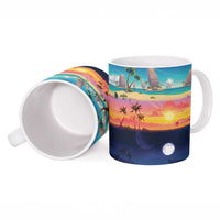 Hawaii Beach Landscape Time-Lapse Ceramic Mug Tropical Plumeria Flowers LT01 - Polynesian Pride
