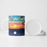 Hawaii Beach Landscape Time-Lapse Ceramic Mug Tropical Plumeria Flowers LT01 - Polynesian Pride