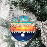 Hawaii Beach Landscape Time-Lapse Ceramic Ornament Tropical Plumeria Flowers LT01 - Polynesian Pride