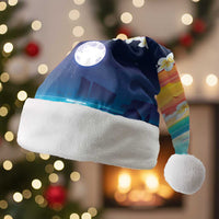 Hawaii Beach Landscape Time-Lapse Christmas Santa Hat Tropical Plumeria Flowers LT01 Without Fur Multicolor - Polynesian Pride