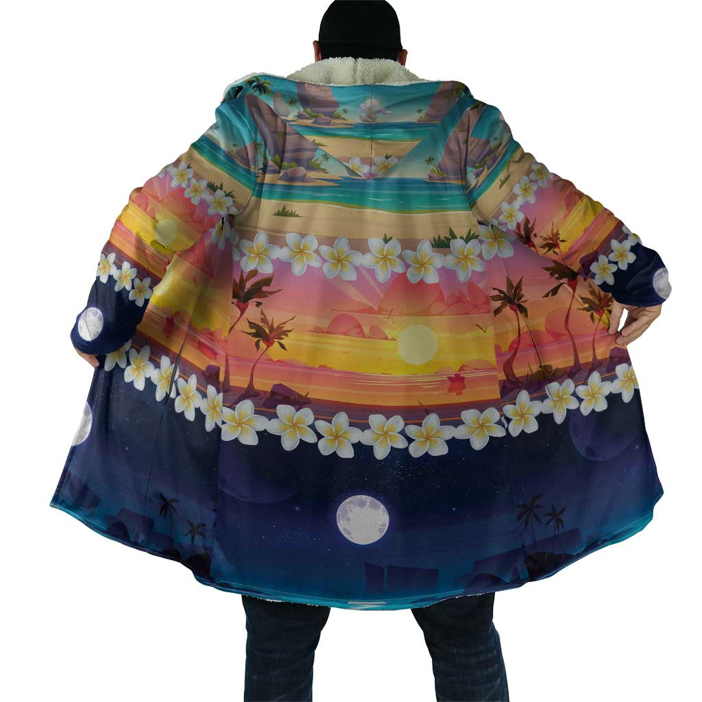 Hawaii Beach Landscape Time-Lapse Cloak Tropical Plumeria Flowers LT01 - Polynesian Pride