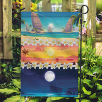 Hawaii Beach Landscape Time-Lapse Garden Flag Tropical Plumeria Flowers LT01 Garden Flag Multicolor - Polynesian Pride