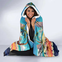 Hawaii Beach Landscape Time-Lapse Hooded Blanket Tropical Plumeria Flowers LT01 - Polynesian Pride