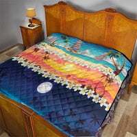 Hawaii Beach Landscape Time-Lapse Quilt Tropical Plumeria Flowers LT01 - Polynesian Pride