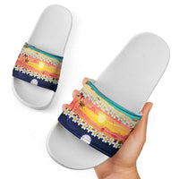 Hawaii Beach Landscape Time-Lapse Slide Sandals Tropical Plumeria Flowers LT01 - Polynesian Pride