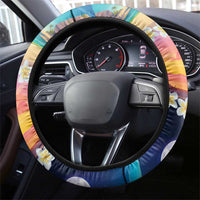 Hawaii Beach Landscape Time-Lapse Steering Wheel Cover Tropical Plumeria Flowers LT01 - Polynesian Pride