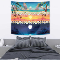 Hawaii Beach Landscape Time-Lapse Tapestry Tropical Plumeria Flowers LT01 - Polynesian Pride