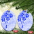 Fiji Masi With Hibiscus Tapa Tribal Ceramic Ornament Blue Pastel LT01 Oval Blue - Polynesian Pride