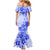 Fiji Masi With Hibiscus Tapa Tribal Family Matching Mermaid Dress and Hawaiian Shirt Blue Pastel LT01 - Polynesian Pride